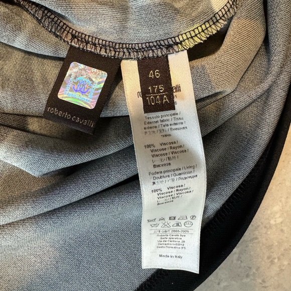 Roberto Cavalli Black Dress with Vibrant Animal Print - Picture 10 of 11